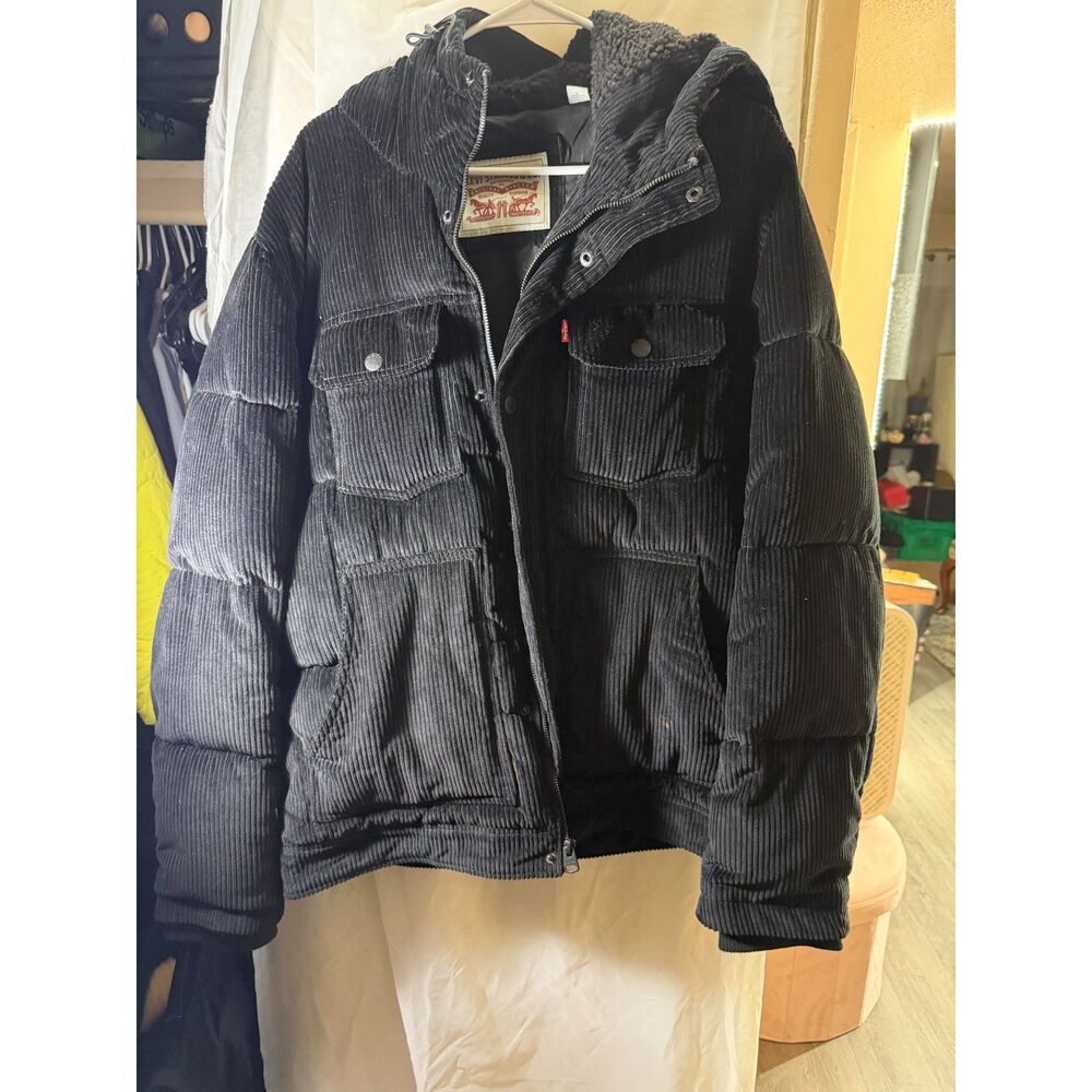 Levi's Men's Corduroy Hooded Puffer Jacket